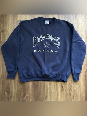 Vintage 90s Dallas Cowboys Navy Pullover Sweater Size XL Lee Sports